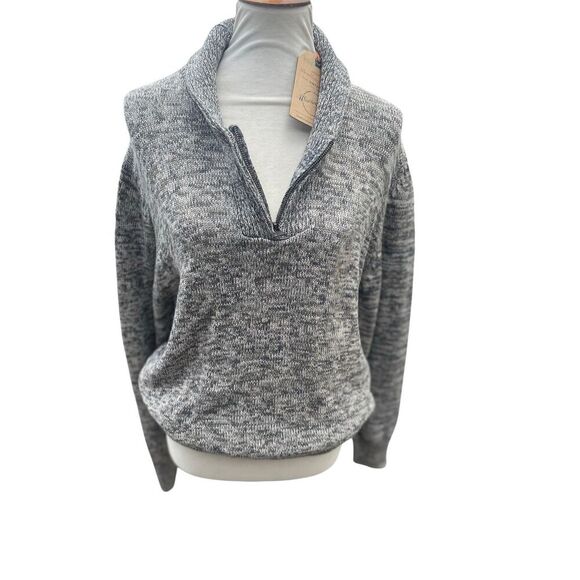 Weatherproof Vintage Chunky Knit Shawl Collar Pullover Sweater Gray Marled Men’s - Picture 12 of 13